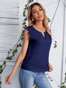 SHEIN Clasi 西裝領貝殼邊上衣 - 藏蓝色 - 查看 4