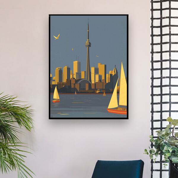 

Building Print DIY Diamond Unframed Painting, Multicolor