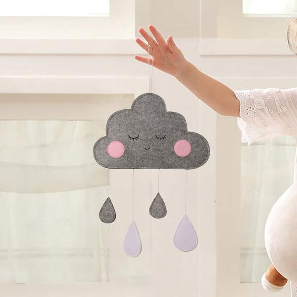 

Kids Cloud Design Wall Hanging, Grey