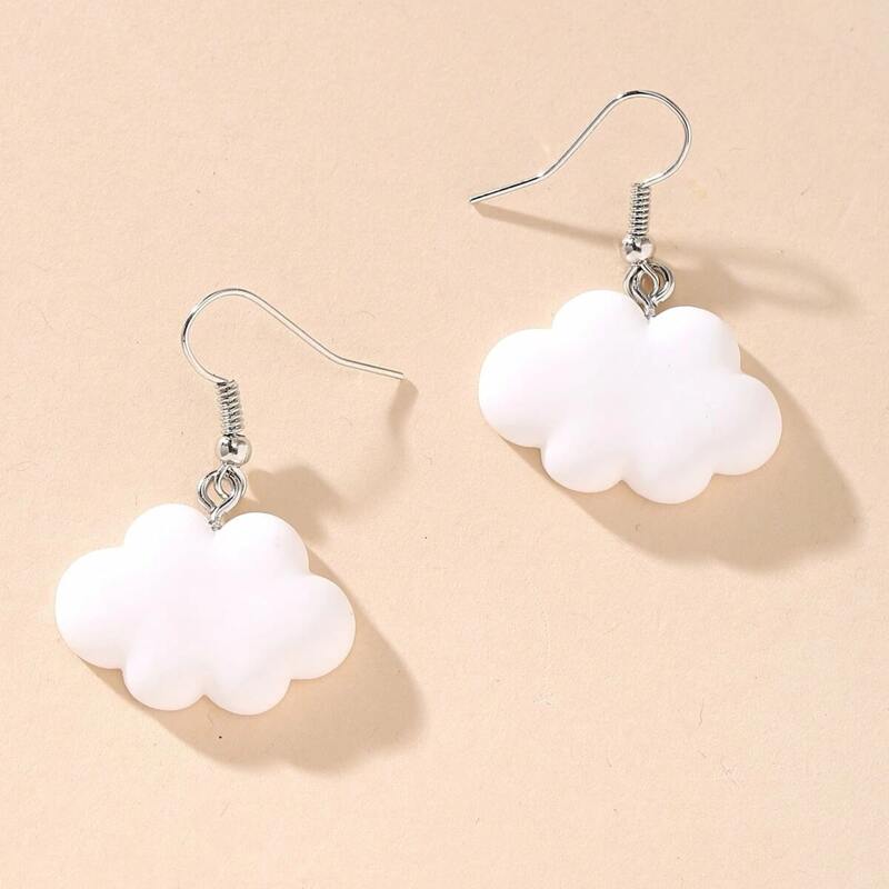 

Cloud Drop Earrings, White