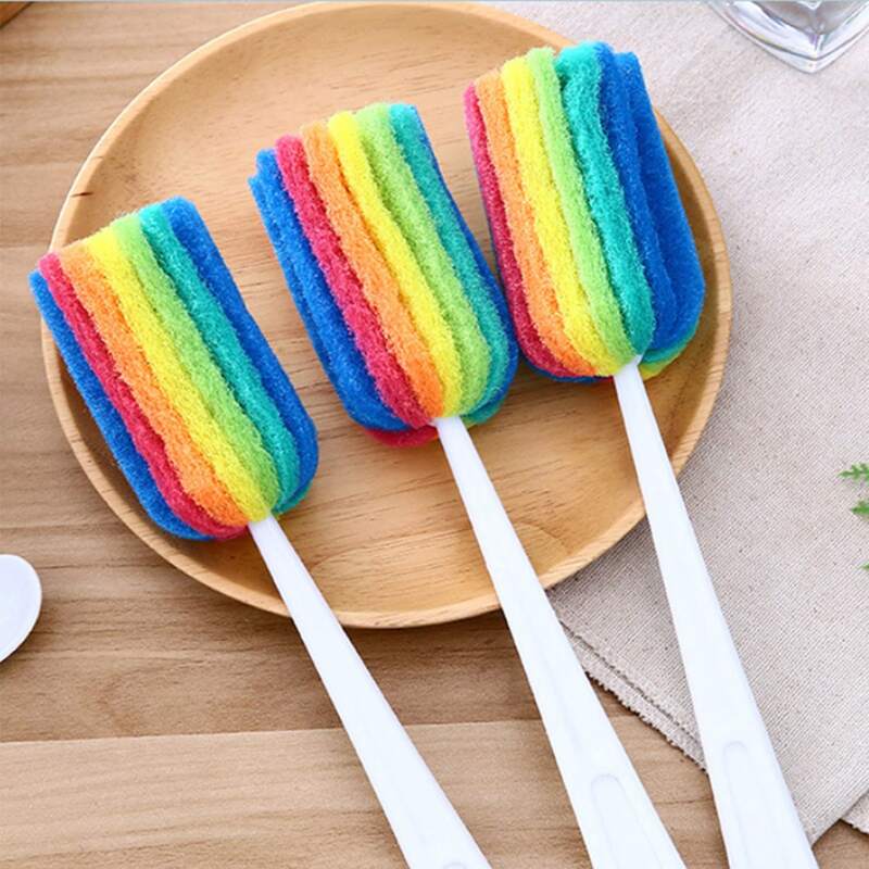

1pc Rainbow Cup Cleaning Brush, Multicolor