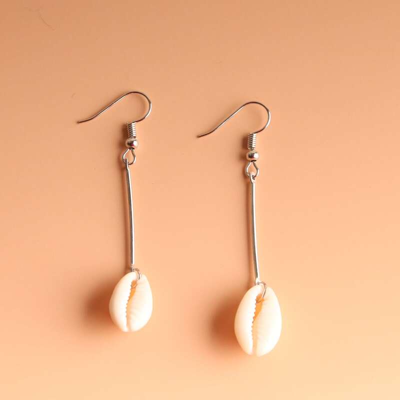 

Shell Drop Earrings, White