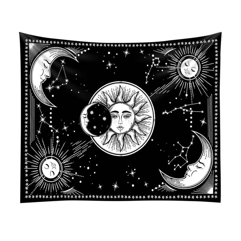 

Sun & Moon Print Tapestry, Black and white