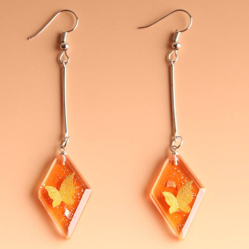 

Butterfly Drop Earrings, Yellow