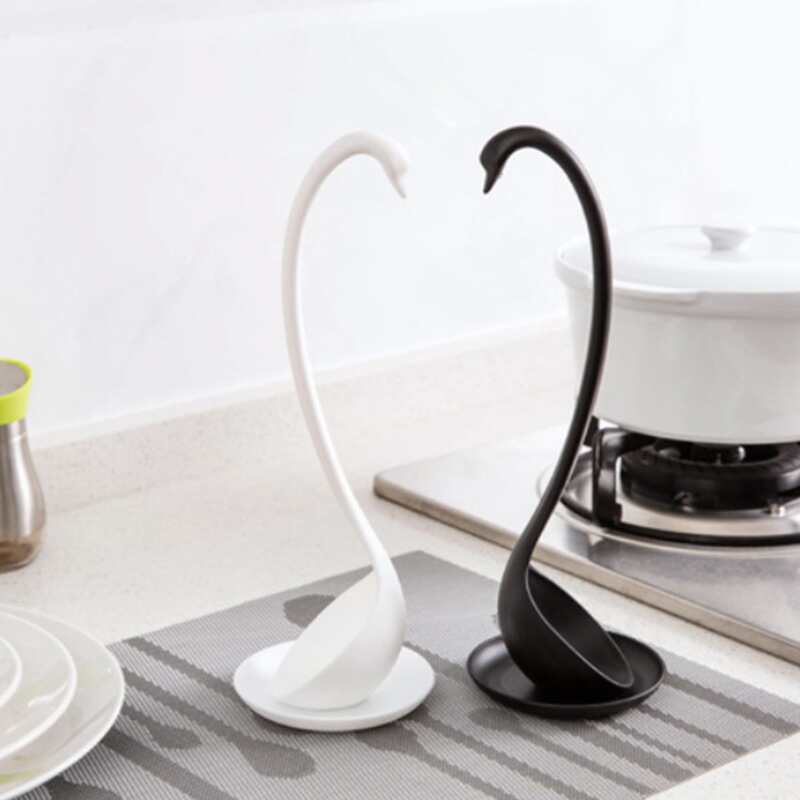 

1pc Swan Spoon, Black and white