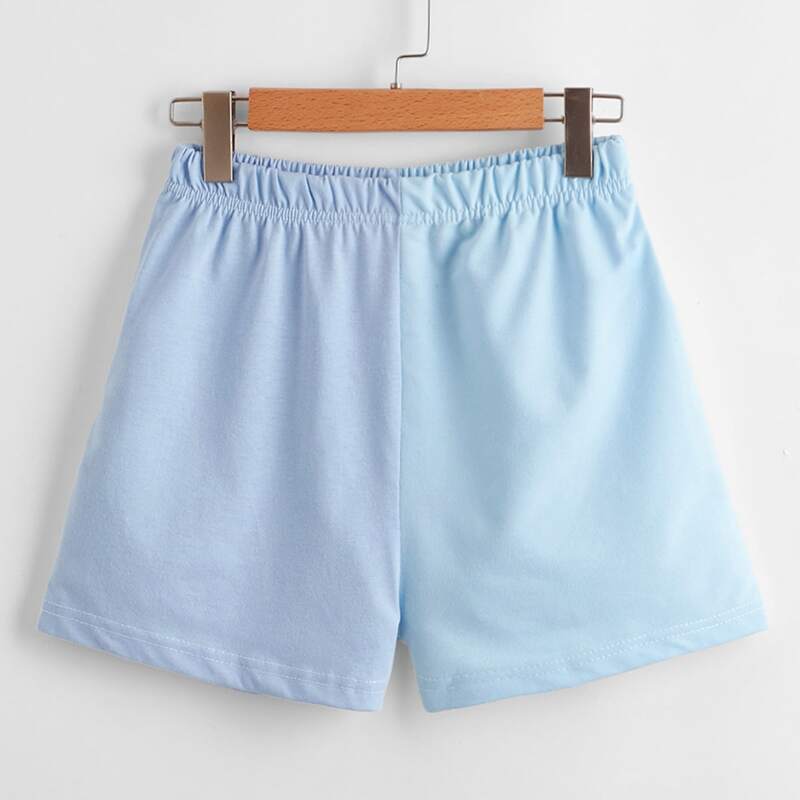 

Two Tone Elastic Waist Shorts, Multicolor