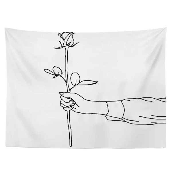 

Rose Print Tapestry, Black and white