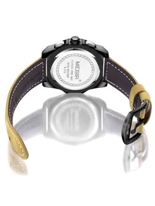 MEGIR Men Triple Dial Date Quartz Watch - Black - View 3