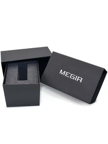 MEGIR Men Triple Dial Date Quartz Watch - Black - View 8