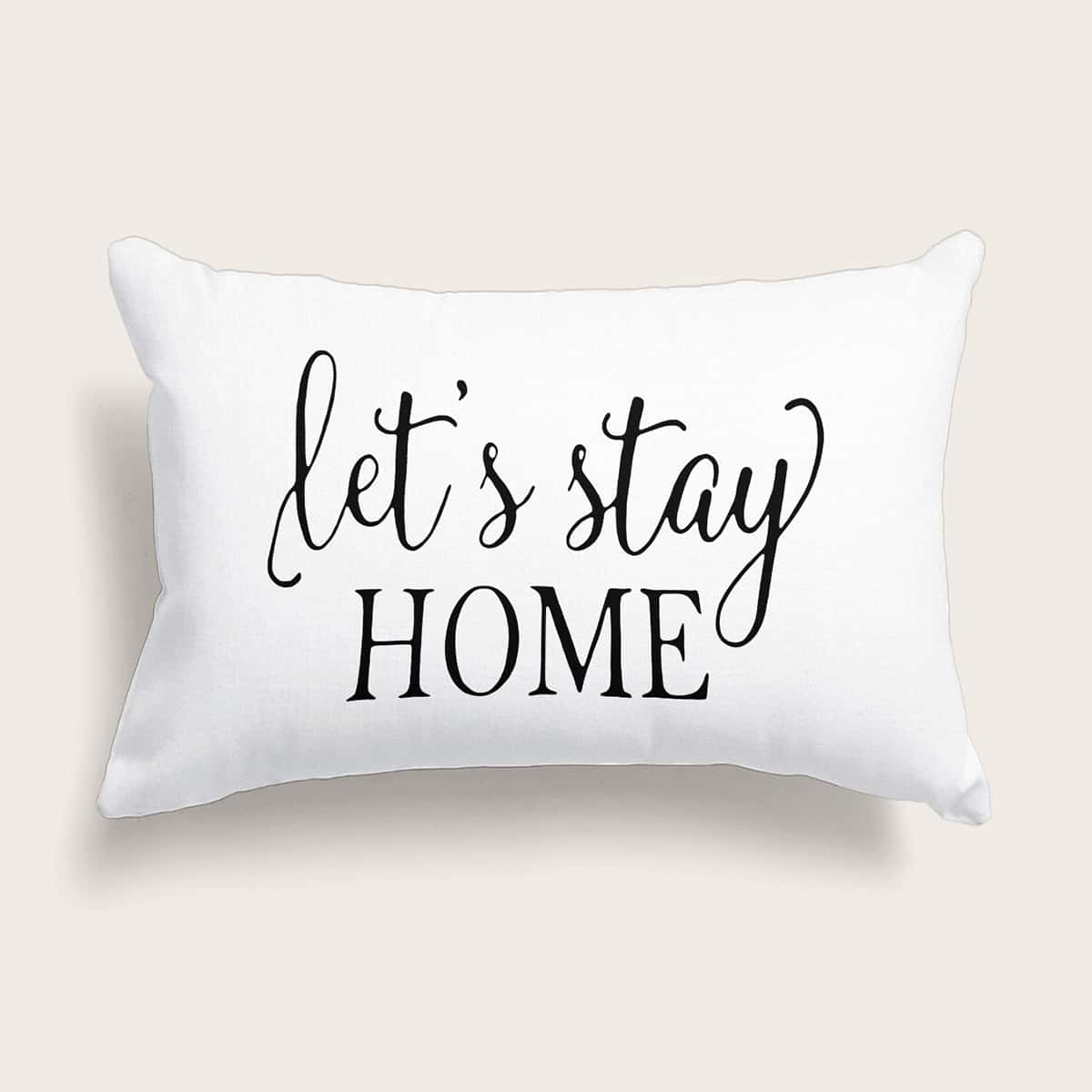 

Slogan Cushion Cover Without Filler, Black and white