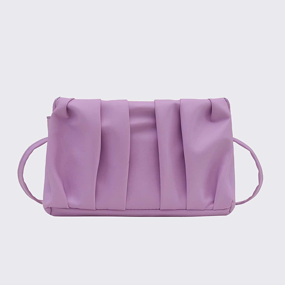 

Solid Ruched Crossbody Bag, Lilac purple