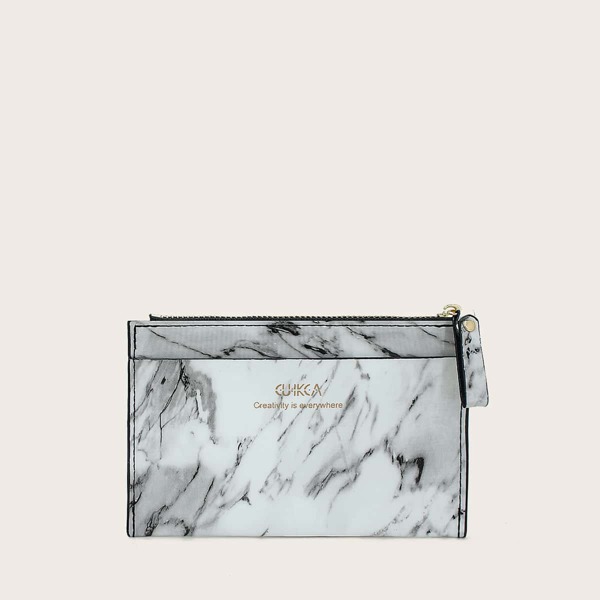 

Marble Pattern Card Holder, White
