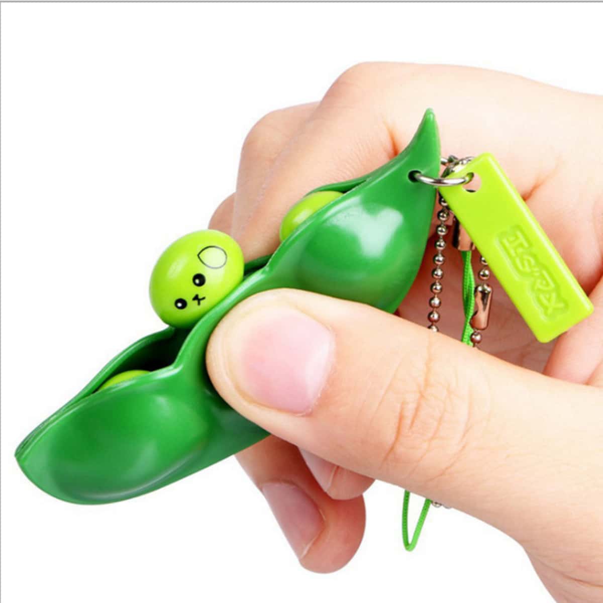 

1pc Pea Stress Relief Toy, Green