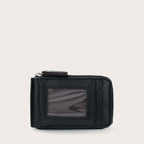 

Clear Detail Litchi Embossed Card Holder, Black