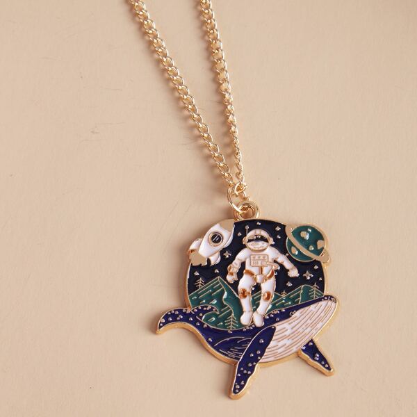 

Astronaut Pattern Necklace, Multicolor