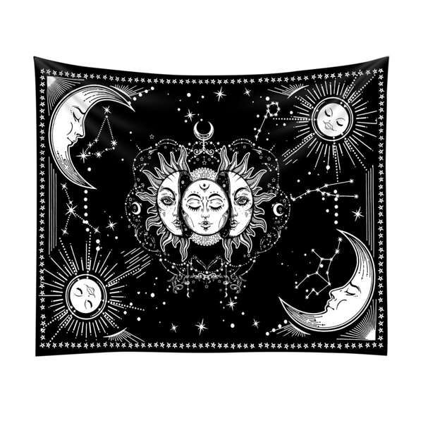 

Sun & Moon Print Tapestry, Black and white