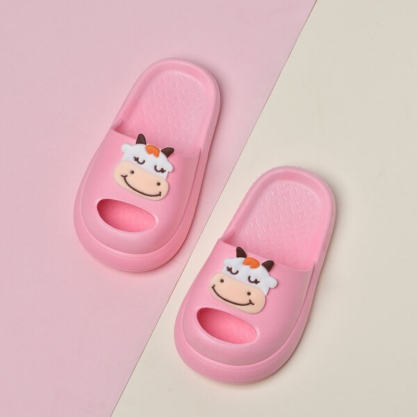 

Baby Girl Cartoon Appliques Slides, Baby pink