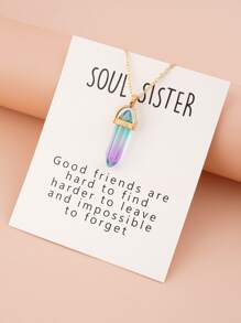 幾何吊墜項鍊 - 彩色 - 查看 1