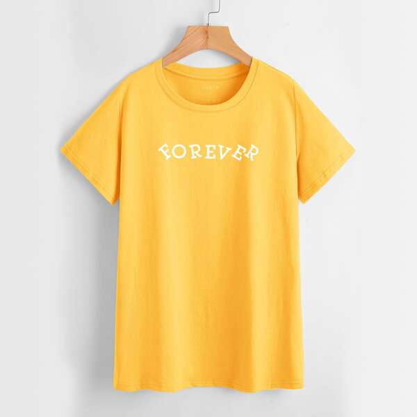 

Letter Graphic Short Sleeve Tee, Yellow