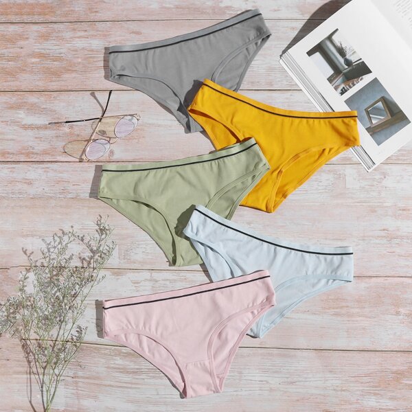 

5pack Plain Panty Set, Multicolor