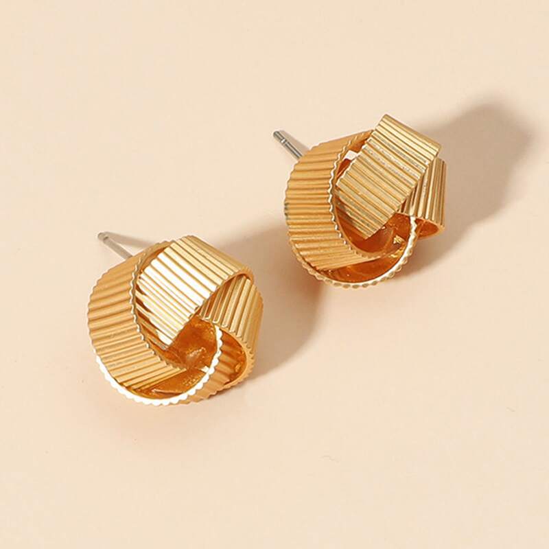 

Twist Stud Earrings, Gold
