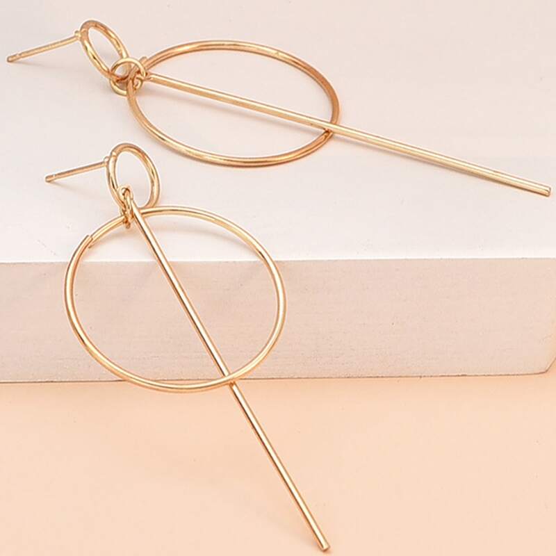 

Geo Drop Earrings, Gold
