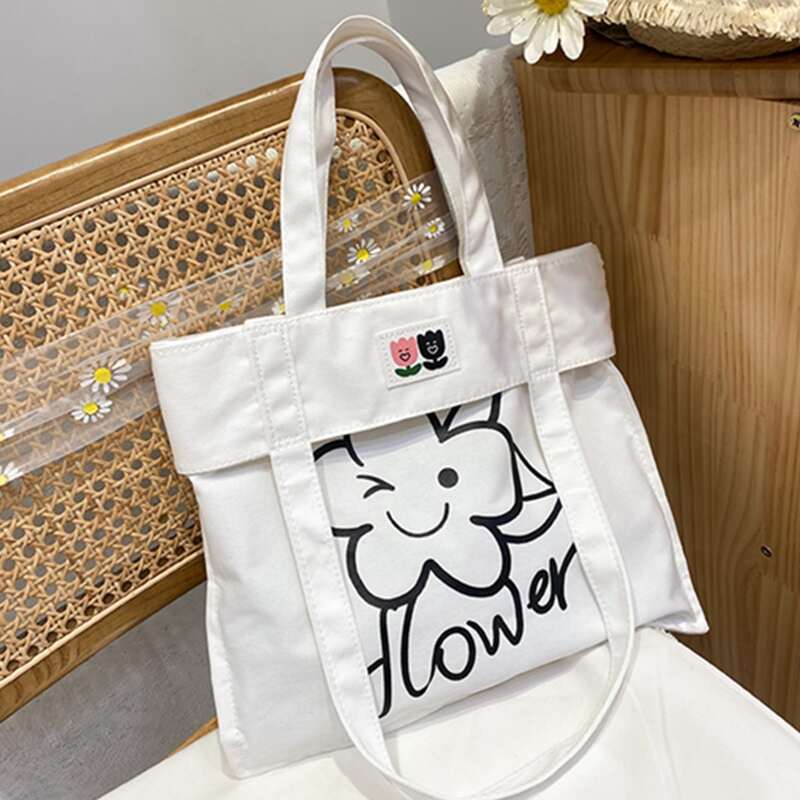 

Floral Tote Bag, White
