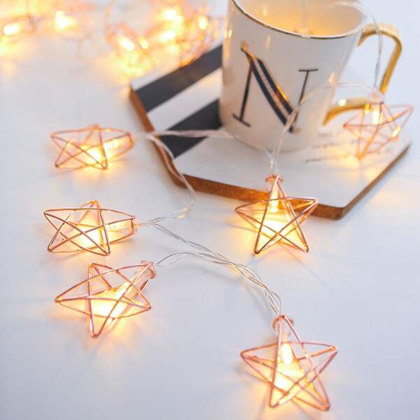 

1pc 1.5m String Light With 10pcs Star Bulb, Yellow