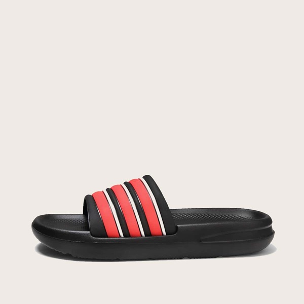

Men Striped Pattern Slides, Red