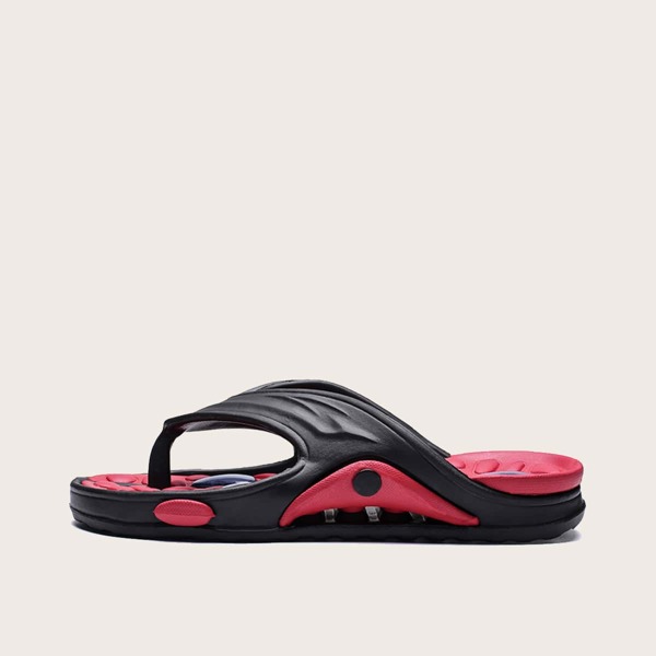 

Men Two Tone Flip Flops, Black