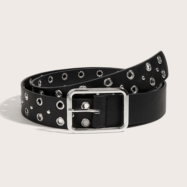 

Rectangle Buckle Belt, Black