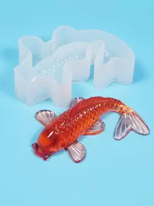 1pc Reusable Silicone Mold,Simple Clear Fish Shaped Washable DIY Silicone Mold For DIY Lovers - Clear - View 4