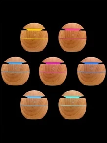 1入組木製圖案USB加濕器 - 杏色 - 查看 4