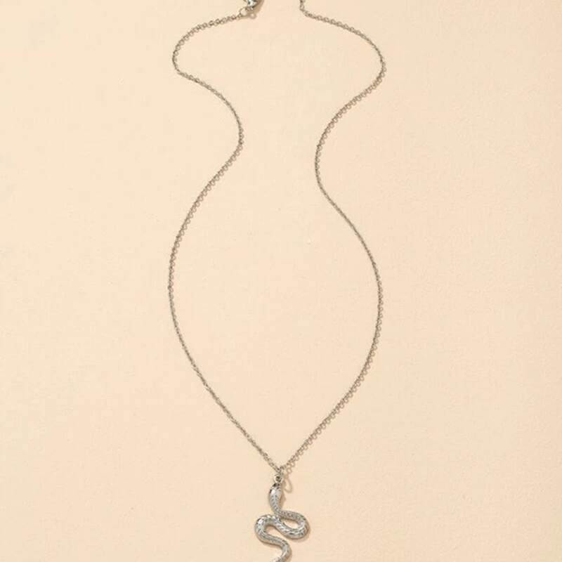 

Serpentine Pendant Necklace, Silver