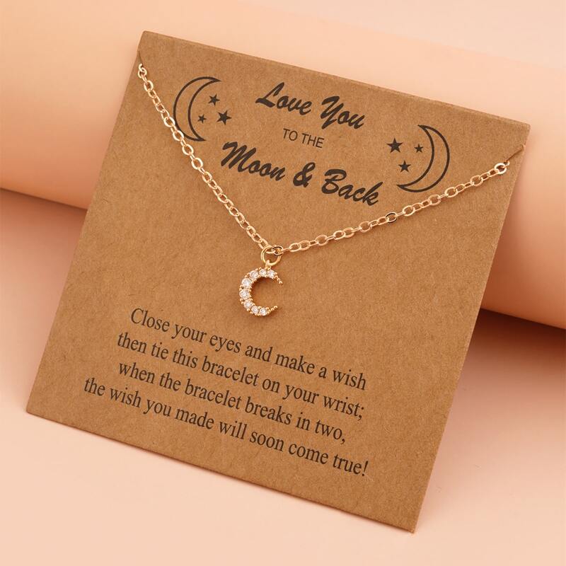 

Moon Pendant Necklace, Gold