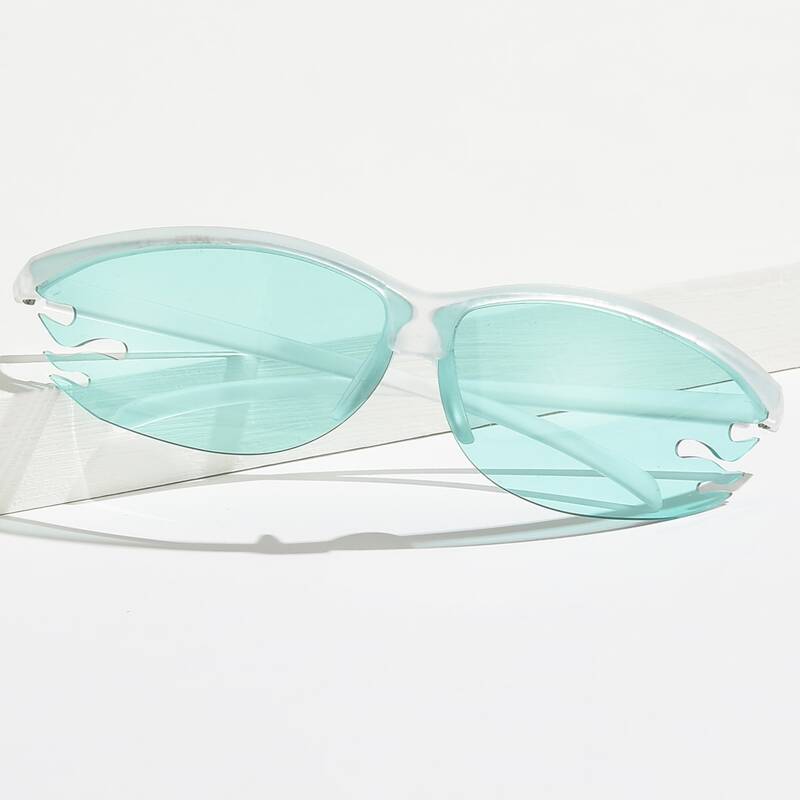 

Flame Wraparound Sunglasses, Green