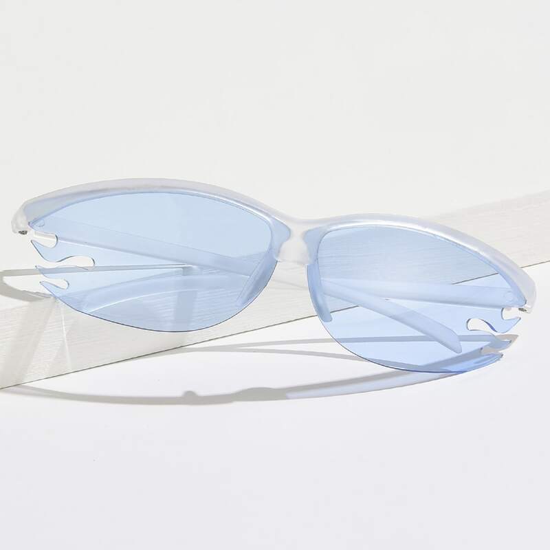 

Flame Wraparound Sunglasses, Blue