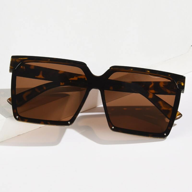 

Square Tortoiseshell Frame Sunglasses, Multicolor