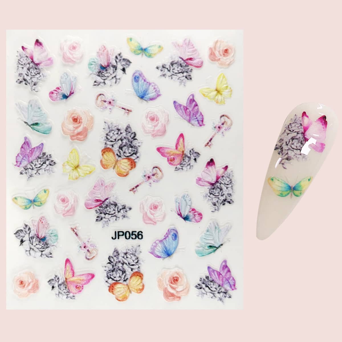 

1sheet Flower Pattern Nail Art Sticker, Multicolor