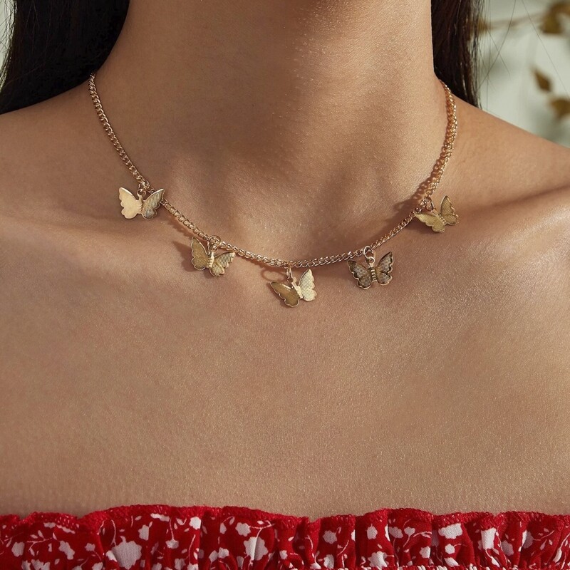 

Butterfly Decor Necklace, Gold