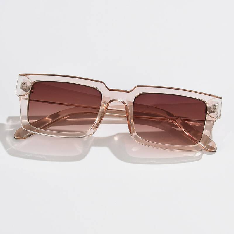 

Rectangle Frame Sunglasses, Brown