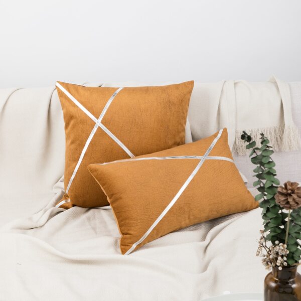 

1pc Minimalist Cushion Cover Without Filler, Brown