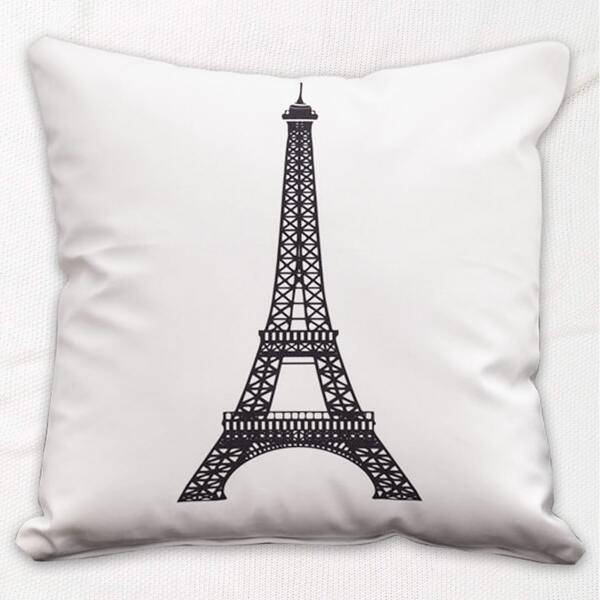 

Tower Print Cushion Cover Without Filler, White