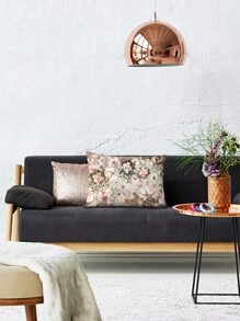 Flower Print Lumbar Pillowcase Without Filler - Multicolor - View 3