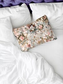 Flower Print Lumbar Pillowcase Without Filler - Multicolor - View 5