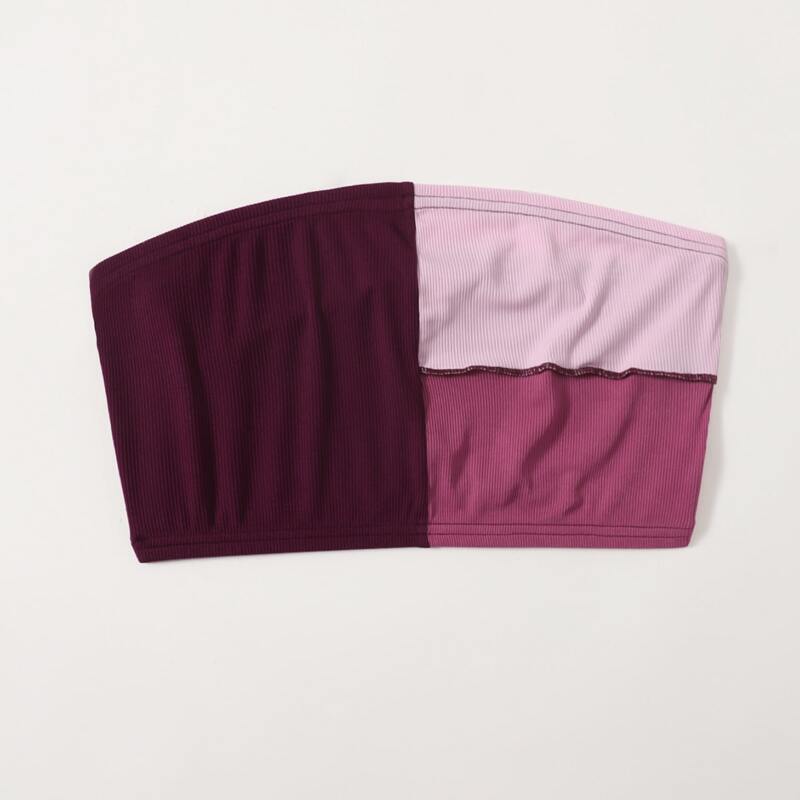 

Colorblock Ribbed Crop Tube Top, Multicolor