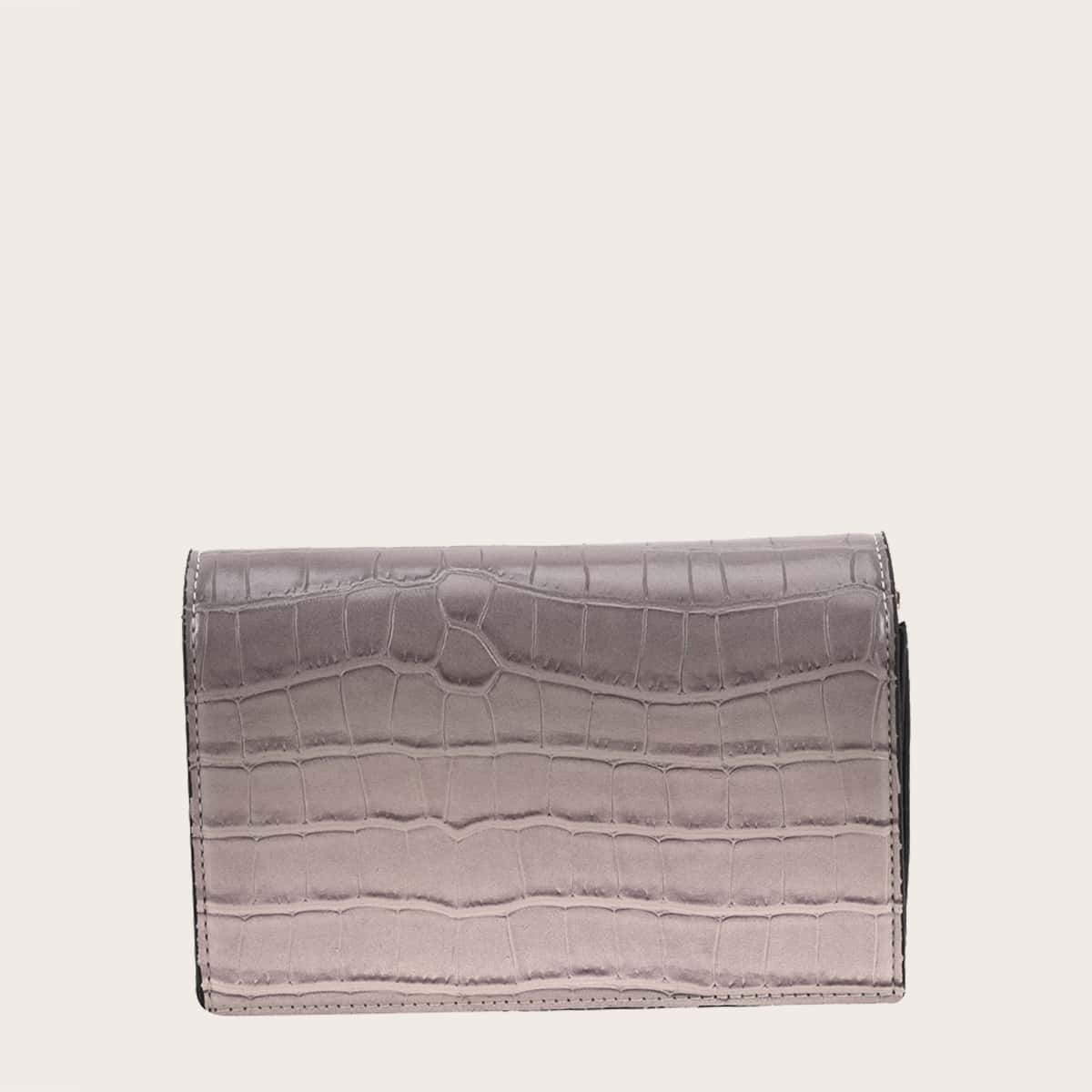 

Ombre Croc Embossed Crossbody Bag, Light grey