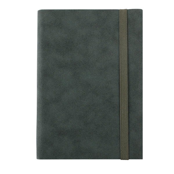 

1pc Plain Cover Notebook With Elastic Band, Dark green