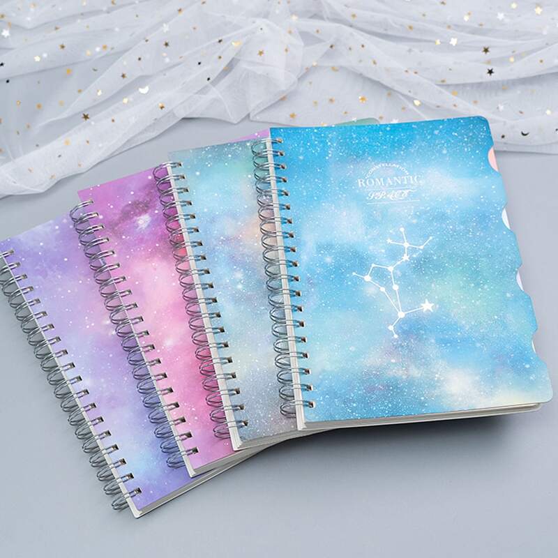 

1pc Galaxy Pattern Cover Random Spiral Notebook, Multicolor