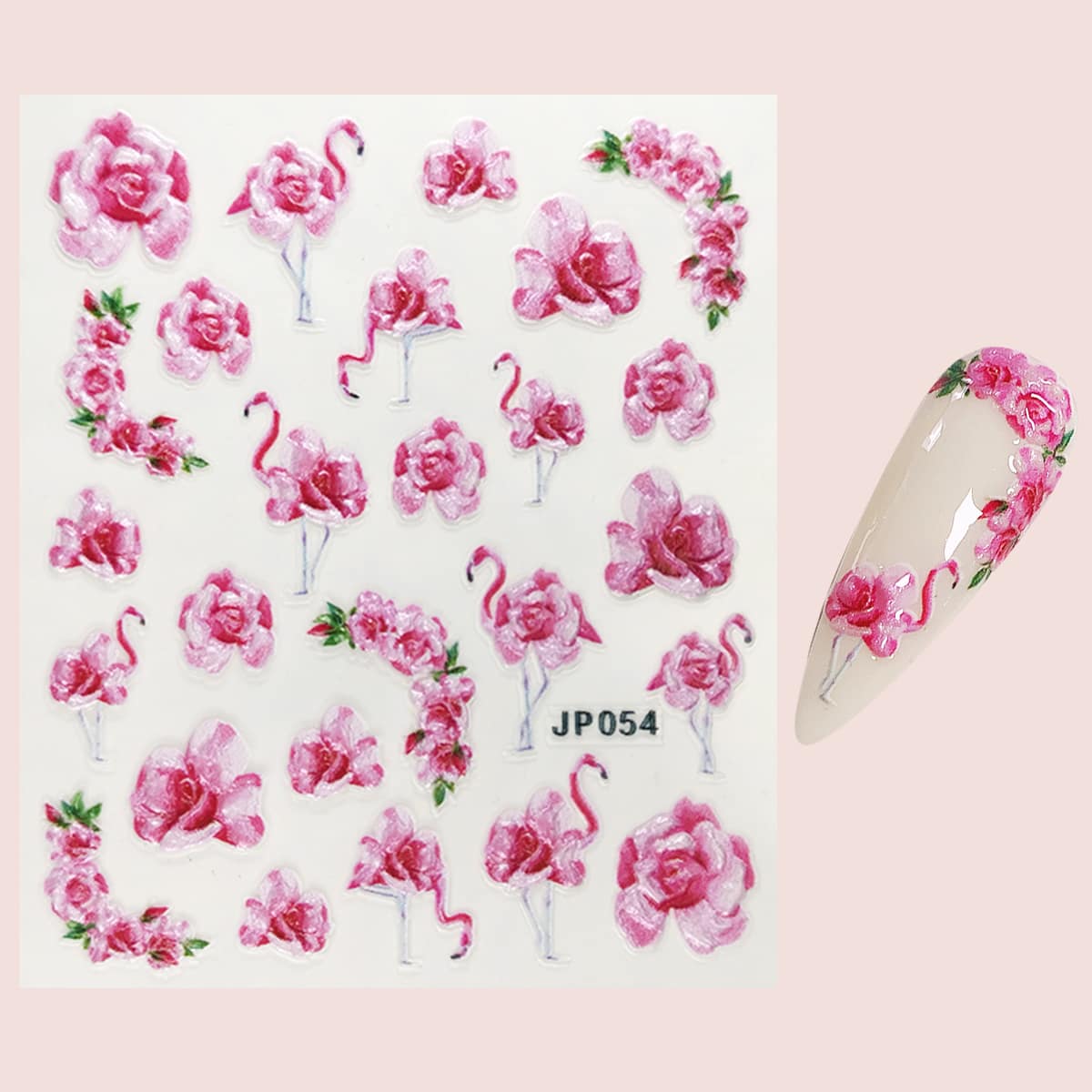 

1sheet Flamingo Pattern Nail Art Sticker, Multicolor